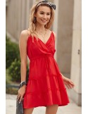 Rochie delicata cu decolteu plic rosu PR3200 - Magazin online - Boutique